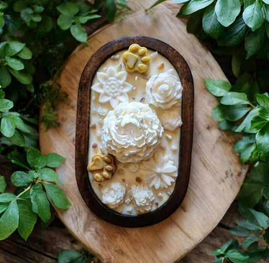 Large Pet Lover Wooden Dough Bowl